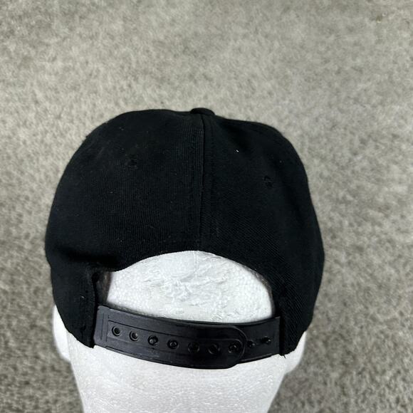 Nike Hat Cap Snap Back One Size Black White Big Swoosh Embroidered Mens - Picture 6 of 11